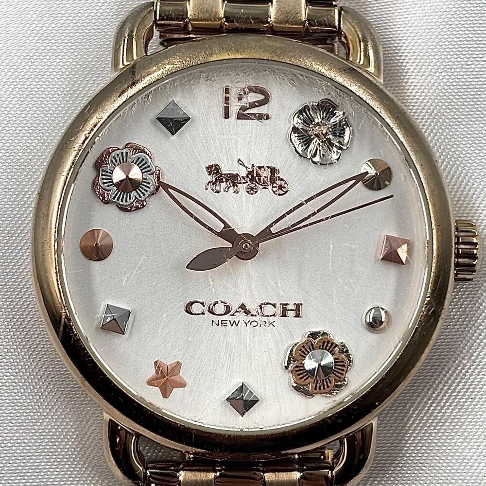Coach Tea Rose Floral Dial Rose Gold Watch 36mm - Picture 7 of 9
